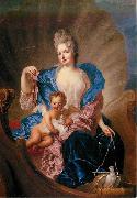 Francois de Troy Portrait of Countess of Cosel with son as Cupido. oil on canvas